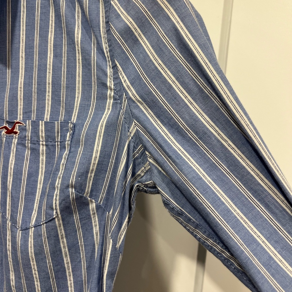 Hollister Blue and White Striped Shirt - Picture 10 of 15